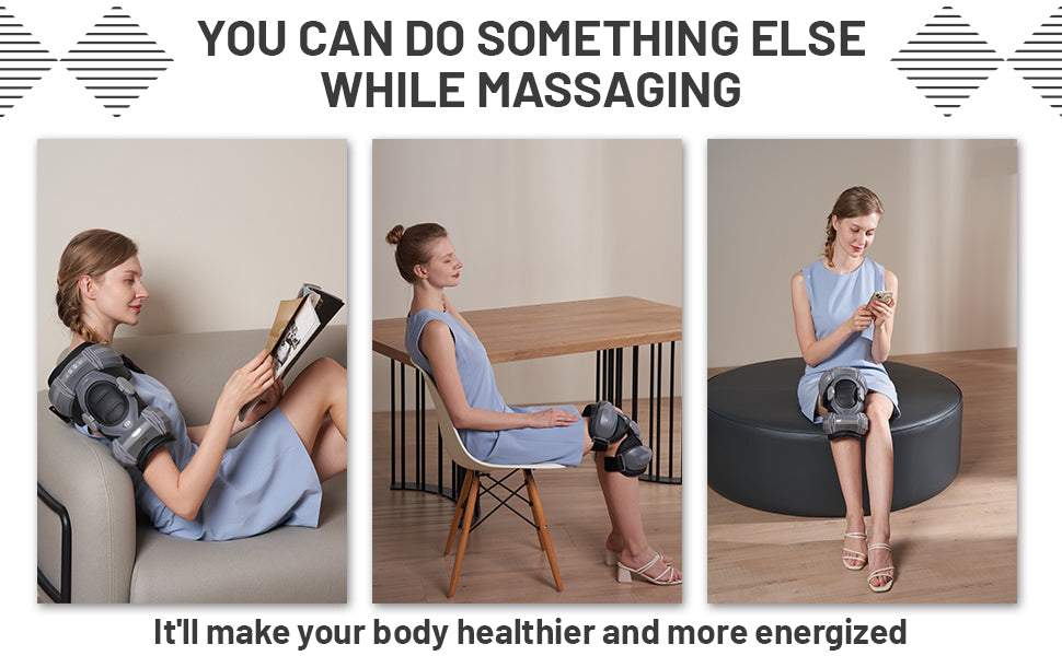 (Newest)Electric Knee Massager with 3 Heat and Vibration Settings